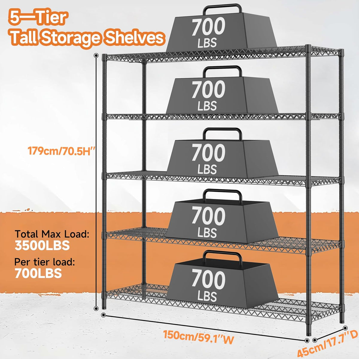 M MZG 450 lbs Steel Storage Shelving 3-Tier Utility Shelving Unit Steel Organizer Wire Rack for Home,Kitchen,Office (11.8" D x 17.7" W x 26.3" H) - Colors A