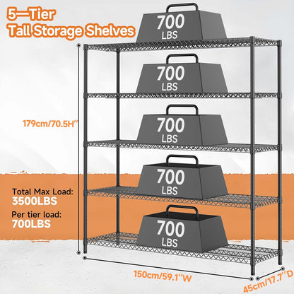 M MZG 450 lbs Steel Storage Shelving 3-Tier Utility Shelving Unit Steel Organizer Wire Rack for Home,Kitchen,Office (11.8" D x 17.7" W x 26.3" H) - Colors A
