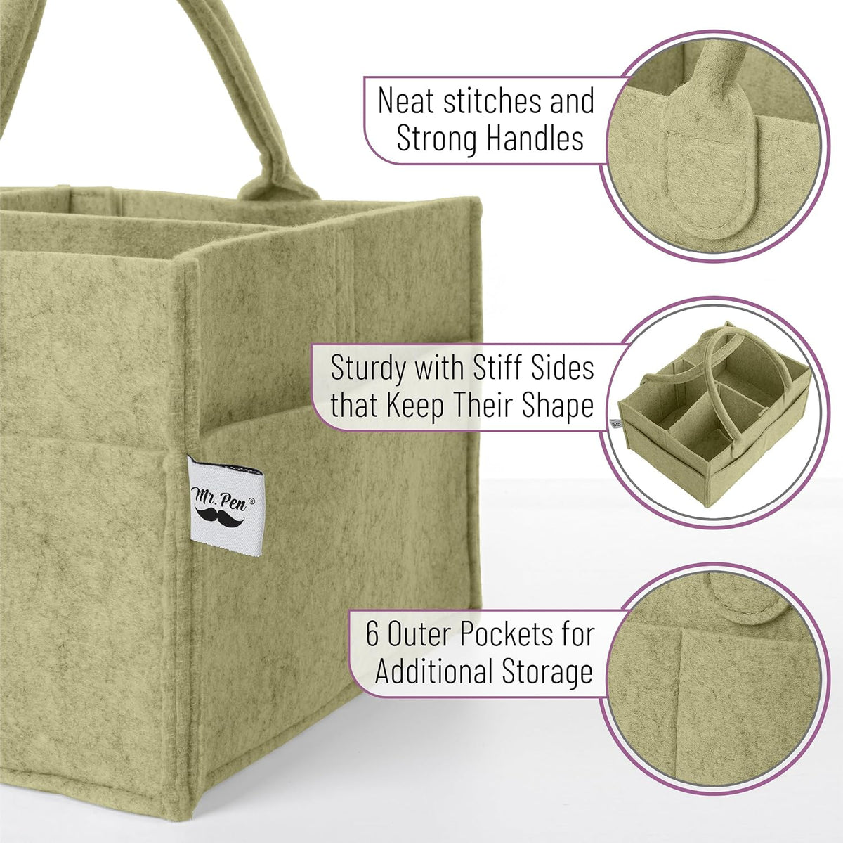 Baby Diaper Caddy Organizer, Gray, Medium