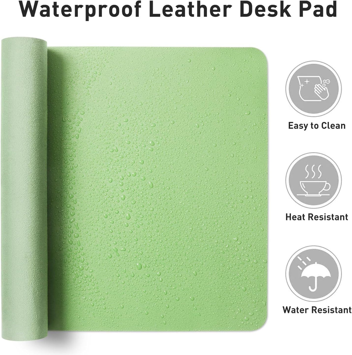 Aothia Leather Office Desk Pad Protector, Non-Slip PU Leather Desk Blotter, Waterproof Laptop Writing Mouse Pad for Office and Home, Black, 31.5" x 15.7" - Colors A