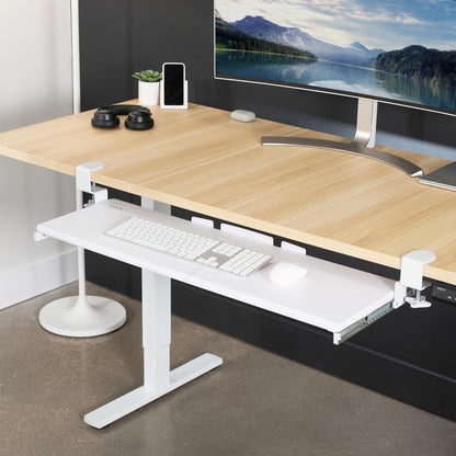 VIVO Extra Long Clamp-on Computer Keyboard and Mouse Under Desk Slider Tray, 34 x 11 inch Pull Out Platform Drawer, Black, MOUNT-KB15EB