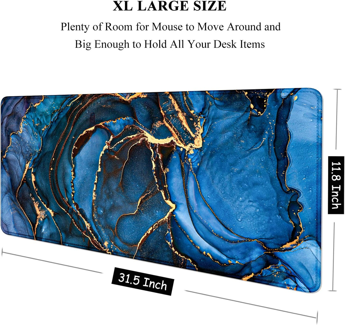 Auhoahsil Desk Mat, Ultra Large Mouse Pad, XXL Gaming Mousepad, Green Tropical Leaves Deskpad, Big Extended Full Size Mouse Pad, Desktop Desk Matt for Keyboard, Laptop & Computer, 35.5 x 15.7 in - Colors A