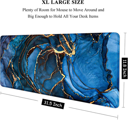 Auhoahsil Desk Mat, Ultra Large Mouse Pad, XXL Gaming Mousepad, Green Tropical Leaves Deskpad, Big Extended Full Size Mouse Pad, Desktop Desk Matt for Keyboard, Laptop & Computer, 35.5 x 15.7 in - Colors A