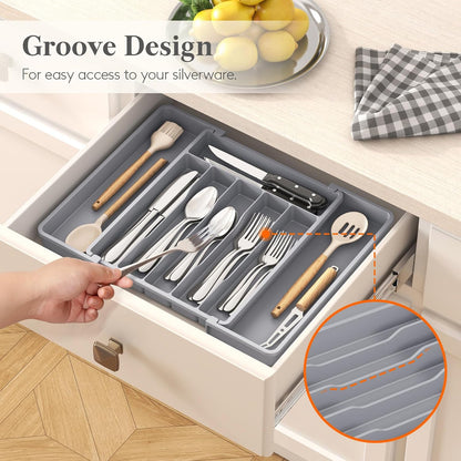 Expandable Silverware Drawer Organizer, Kitchen Utensil Tray