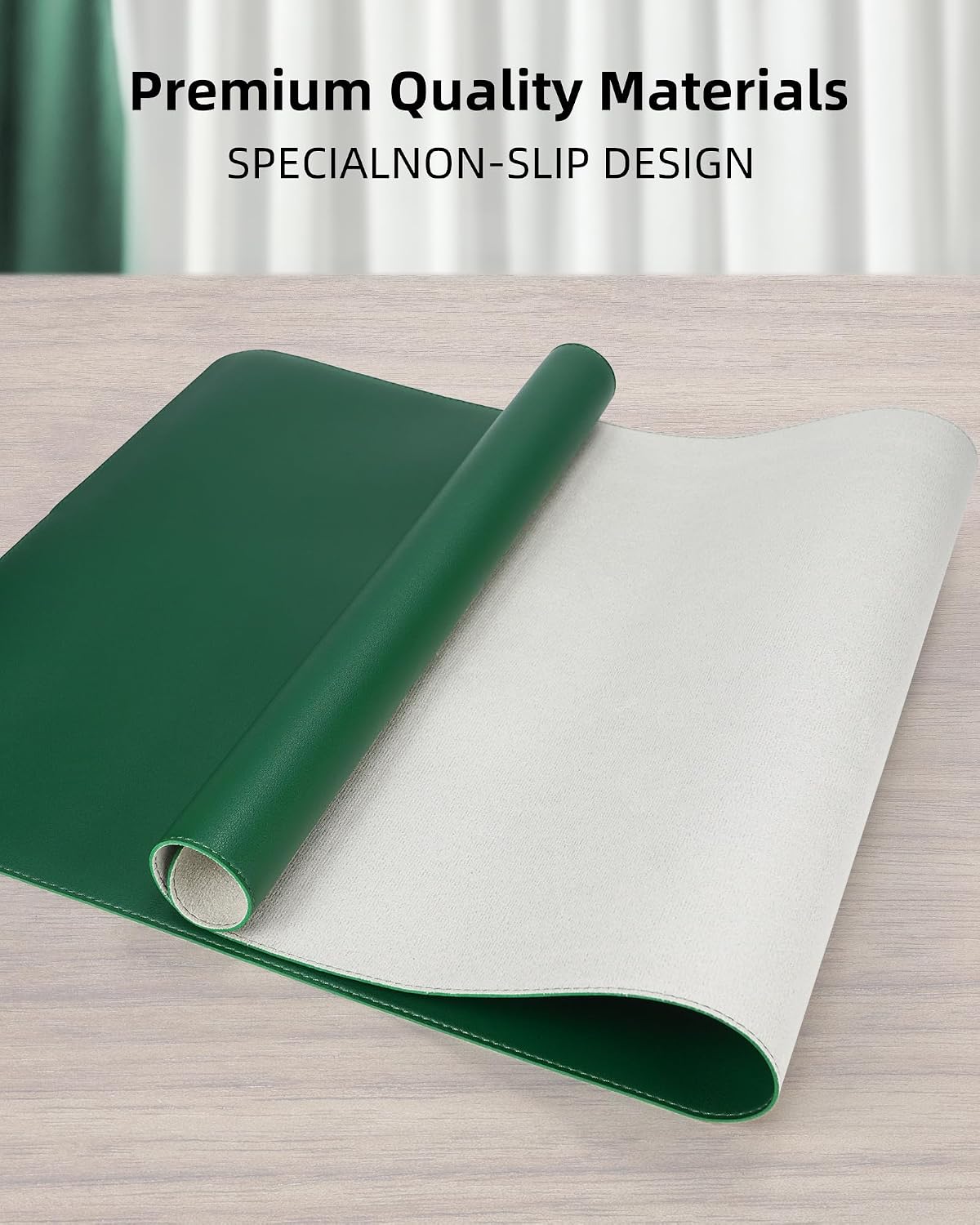 AFIING Large Desk Mat 55" x 24" - PU Leather Desk Pad Protector, Waterproof Non-Slip Extended Mouse Pad for Office Desk, Keyboard, Laptop and Home Workspace (Black)