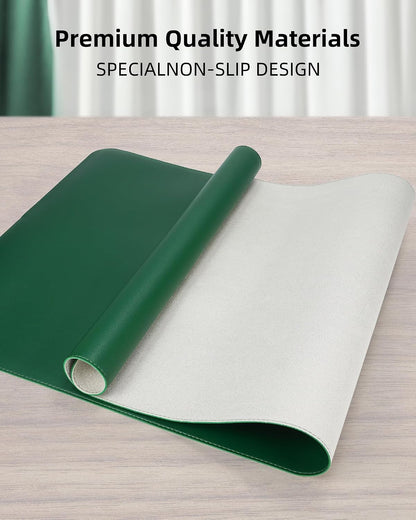 AFIING Large Desk Mat 55" x 24" - PU Leather Desk Pad Protector, Waterproof Non-Slip Extended Mouse Pad for Office Desk, Keyboard, Laptop and Home Workspace (Black)
