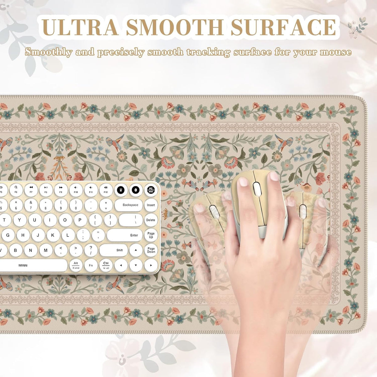 iCasso Desk Mat for Keyboard and Mouse, Large Mouse Pad, Desk Pad Mat, Anti-Slip Big Mousepad with Stitched Edges for Computer Desktop(Deep Green)