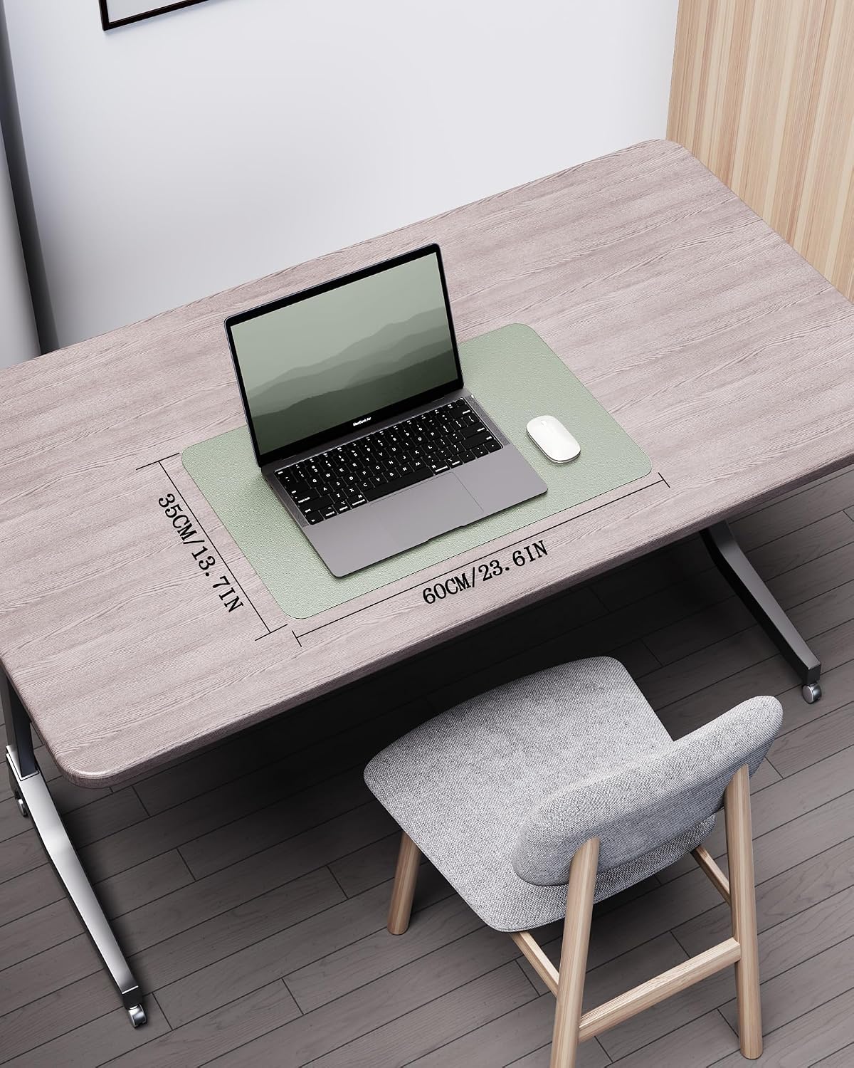 Double-Sided Desk Pad, 31.5"x15.7"Leather Desk Mat, Eco Cork Desk Pad Protector,Large Mouse Pad,Waterproof Desk Blotter for Office/Home(Coffee)