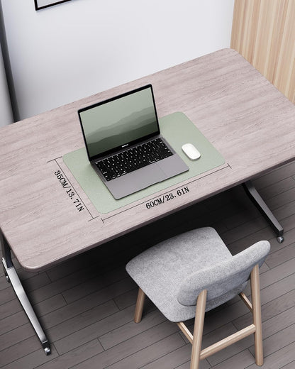 Double-Sided Desk Pad, 31.5"x15.7"Leather Desk Mat, Eco Cork Desk Pad Protector,Large Mouse Pad,Waterproof Desk Blotter for Office/Home(Coffee)