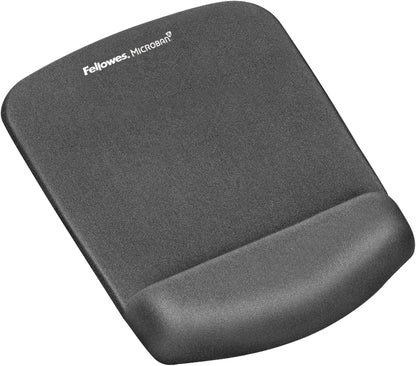 Fellowes PlushTouch Foam Mouse Pad Wrist Support with MICROBAN - Graphite (9252201)