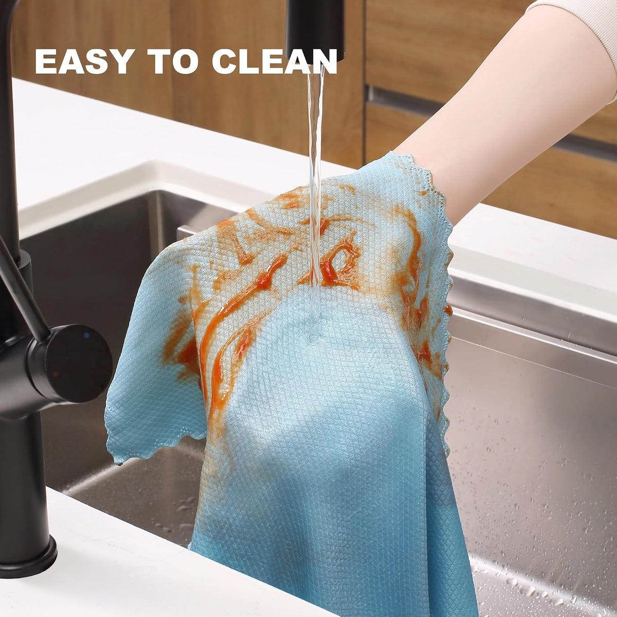 18 Pack Microfiber Cleaning Cloth, Kitchen Towels for Dish Drying Washing, Absorbent Streak Free Lint Free Rags for Cleaning, Reusable and Washable Towels - 10" x 10"