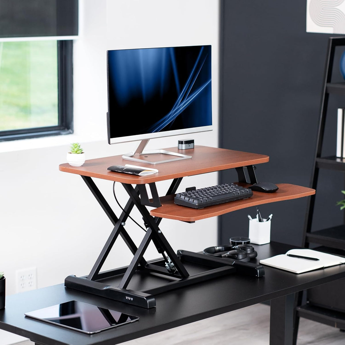 Black 32 in Standing Desk Converter, DESK-V000K