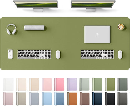 YSAGi Leather Desk Pad Protector, Large Mouse Pad, Non-Slip PU Leather Desk Blotter, Waterproof Writing Pad for Office and Home (31.5" x 15.8", Eggshell) - Colors B