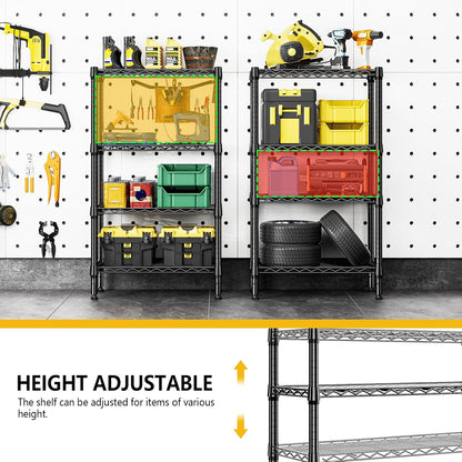 M MZG 450 lbs Steel Storage Shelving 3-Tier Utility Shelving Unit Steel Organizer Wire Rack for Home,Kitchen,Office (11.8" D x 17.7" W x 26.3" H) - Colors A