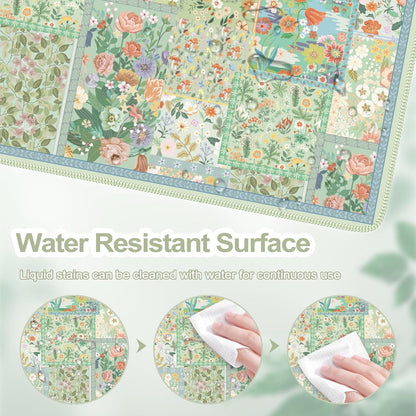 Desk Mat,Mouse Pad for Office Desk,35.4x15.7in,Pink Flowers