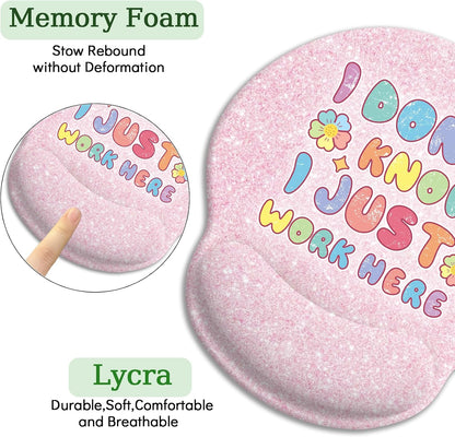 LIMKRIAN Cat Ergonomic Mouse Pad with Wrist Rest, Gaming Mouse Pad with Wrist Support, Funny Mouse Pads for Desk, Computer Mousepad with Non-Slip Pain Relief PU Base, Cute Office Desk Accessories - Colors B