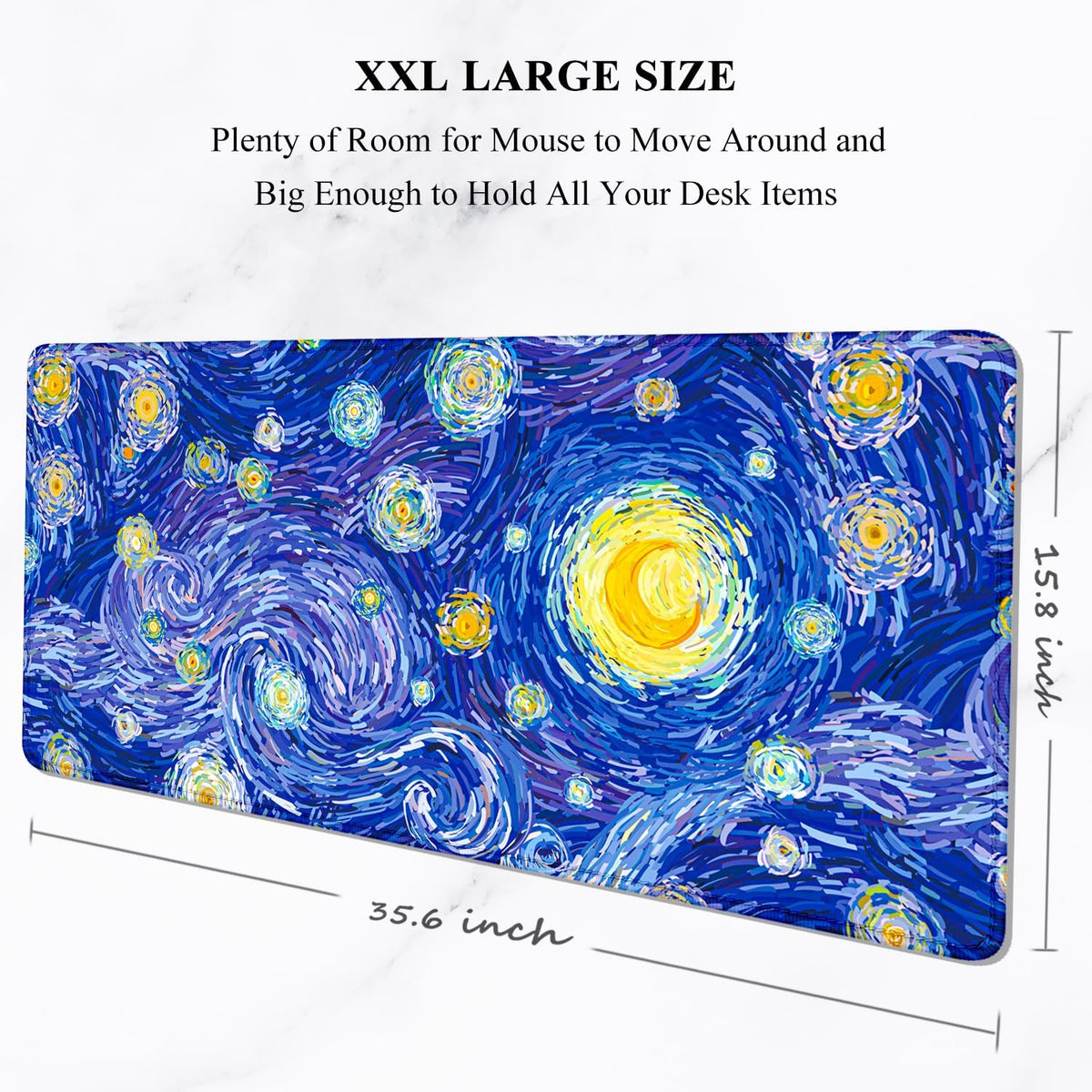 Auhoahsil Desk Mat, Ultra Large Mouse Pad, XXL Gaming Mousepad, Green Tropical Leaves Deskpad, Big Extended Full Size Mouse Pad, Desktop Desk Matt for Keyboard, Laptop & Computer, 35.5 x 15.7 in - Colors A
