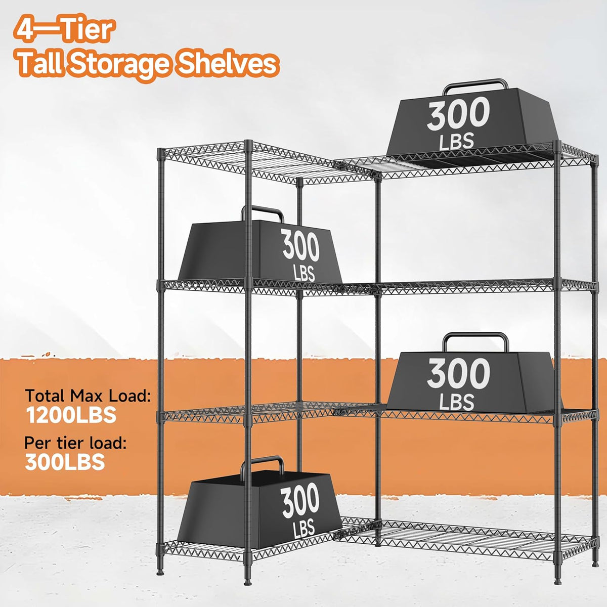 M MZG 450 lbs Steel Storage Shelving 3-Tier Utility Shelving Unit Steel Organizer Wire Rack for Home,Kitchen,Office (11.8" D x 17.7" W x 26.3" H) - Colors A
