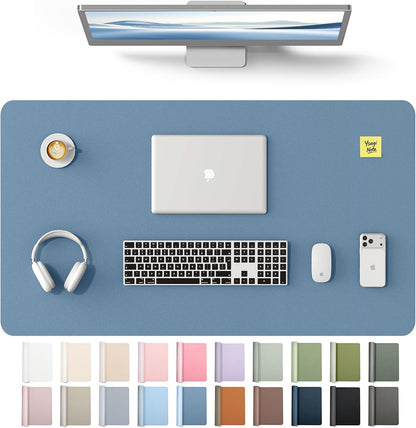 YSAGi Leather Desk Pad Protector, Large Mouse Pad, Non-Slip PU Leather Desk Blotter, Waterproof Writing Pad for Office and Home (31.5" x 15.8", Eggshell) - Colors B