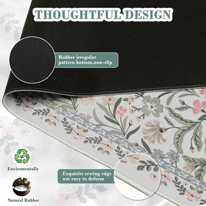 iCasso Desk Mat for Keyboard and Mouse, Large Mouse Pad, Desk Pad Mat, Anti-Slip Big Mousepad with Stitched Edges for Computer Desktop(Deep Green)