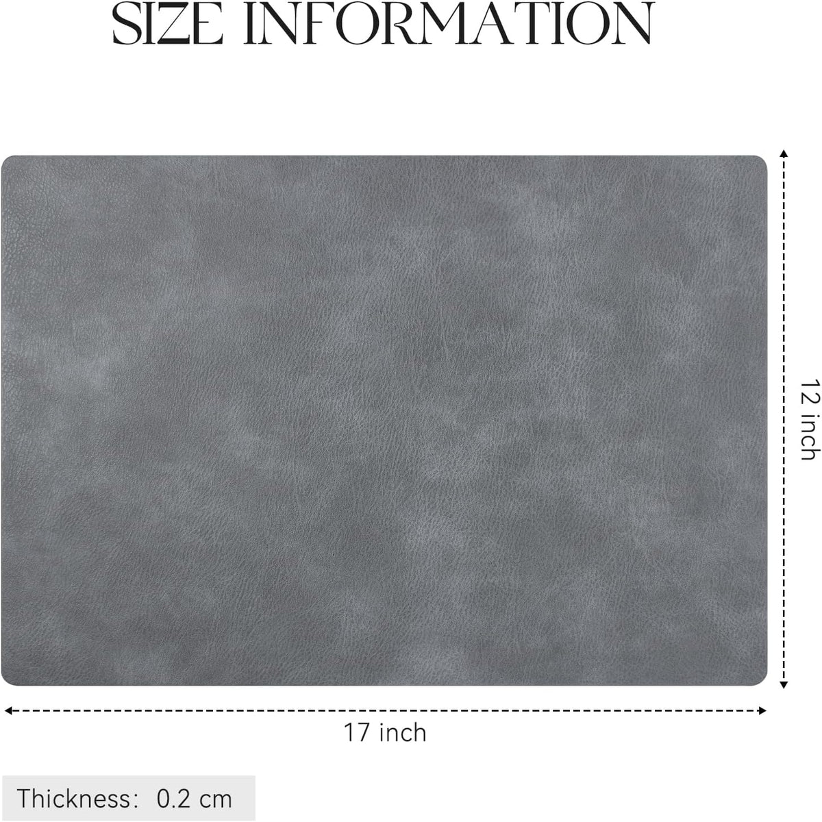 MOSAYT Vinyl Placemats Set of 6-12 X 17 Inch - Faux Leather 100% Waterproof Oil-Proof Wipeable PU Place Mats, Heat Resistant Reversible Table Mats for Kitchen, Dining, Outdoor, Reddish Brown