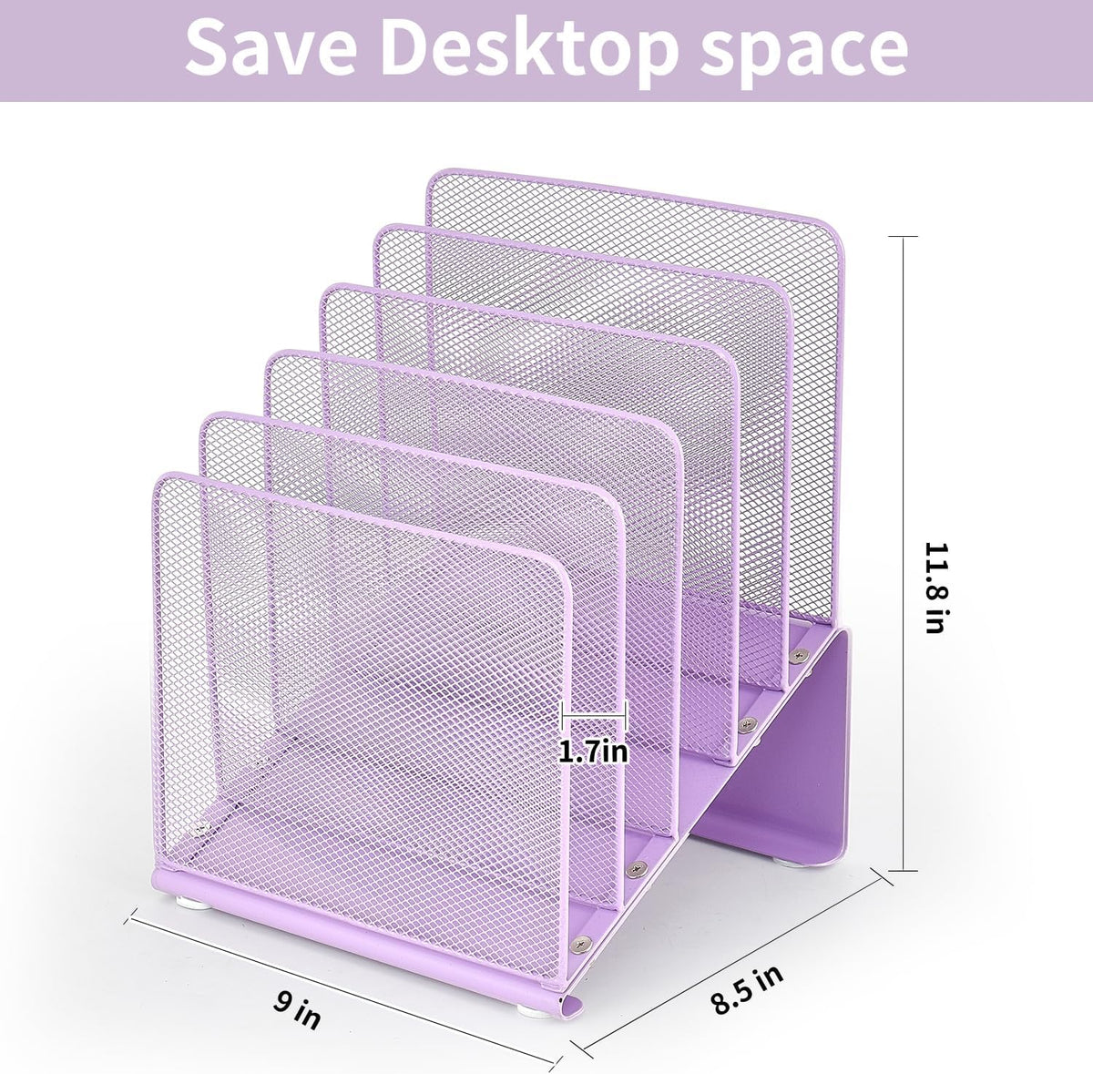 LEKETREE File Organizer for Desk, File Folder Organizer with 5-Section Vertical Rack, Suitable for Home Office Document Organization and Storage(Black)
