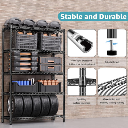 M MZG 450 lbs Steel Storage Shelving 3-Tier Utility Shelving Unit Steel Organizer Wire Rack for Home,Kitchen,Office (11.8" D x 17.7" W x 26.3" H) - Colors A