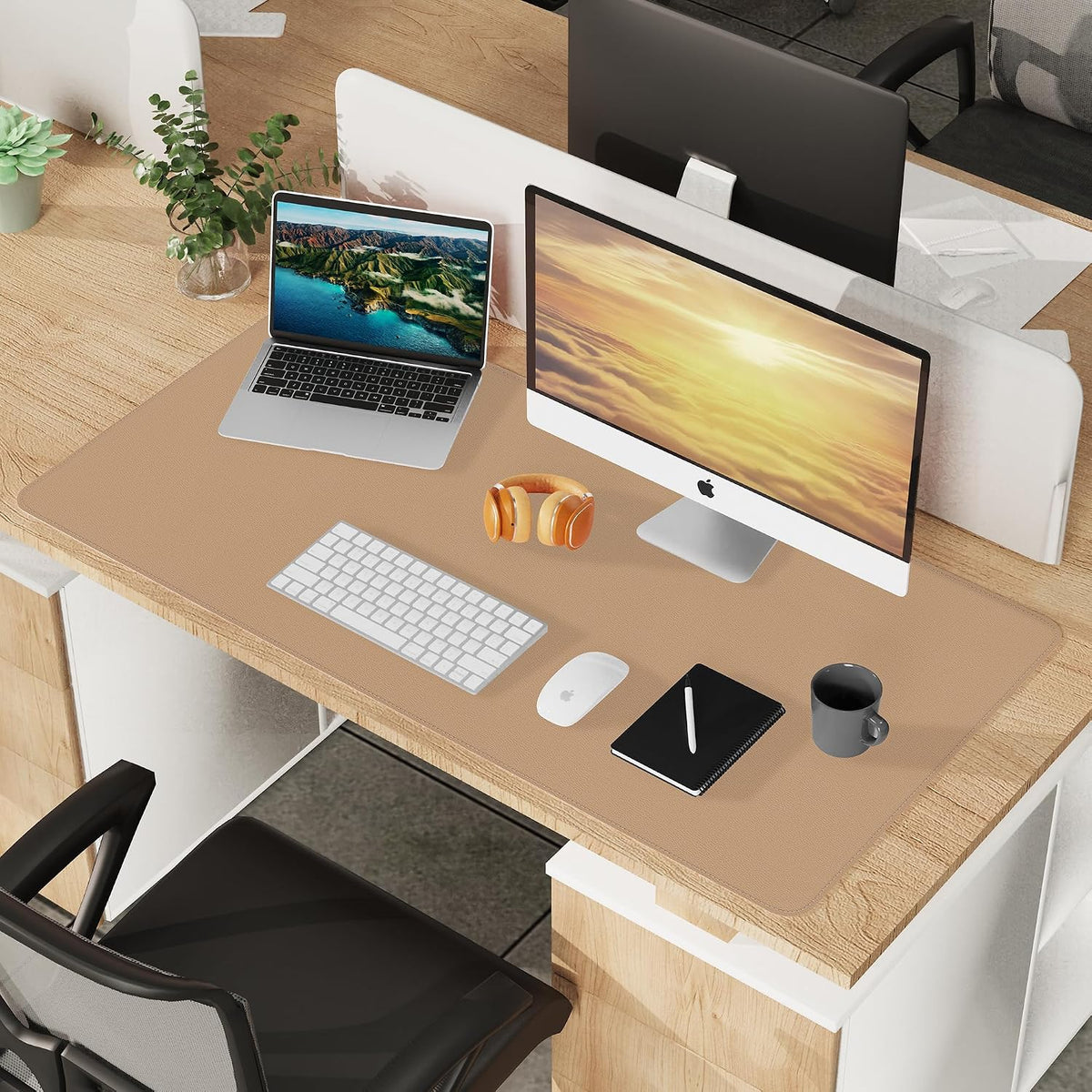 Large Desk Mat, 47" x 17", Black