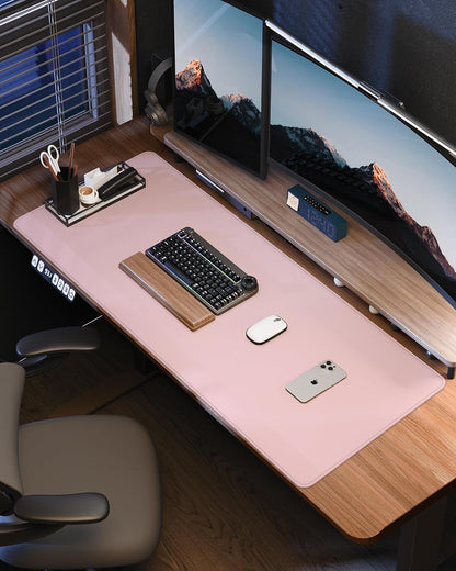 AFIING Large Desk Mat 55" x 24" - PU Leather Desk Pad Protector, Waterproof Non-Slip Extended Mouse Pad for Office Desk, Keyboard, Laptop and Home Workspace (Black)