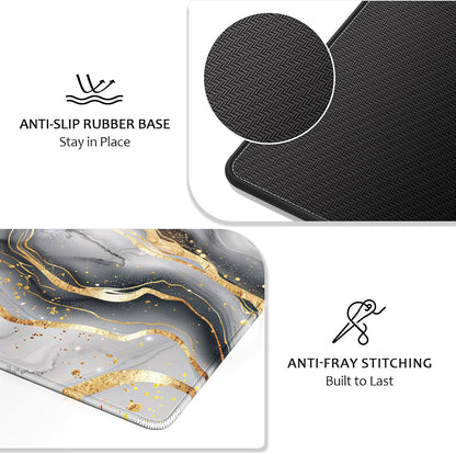 Auhoahsil Desk Mat, Ultra Large Mouse Pad, XXL Gaming Mousepad, Green Tropical Leaves Deskpad, Big Extended Full Size Mouse Pad, Desktop Desk Matt for Keyboard, Laptop & Computer, 35.5 x 15.7 in - Colors B