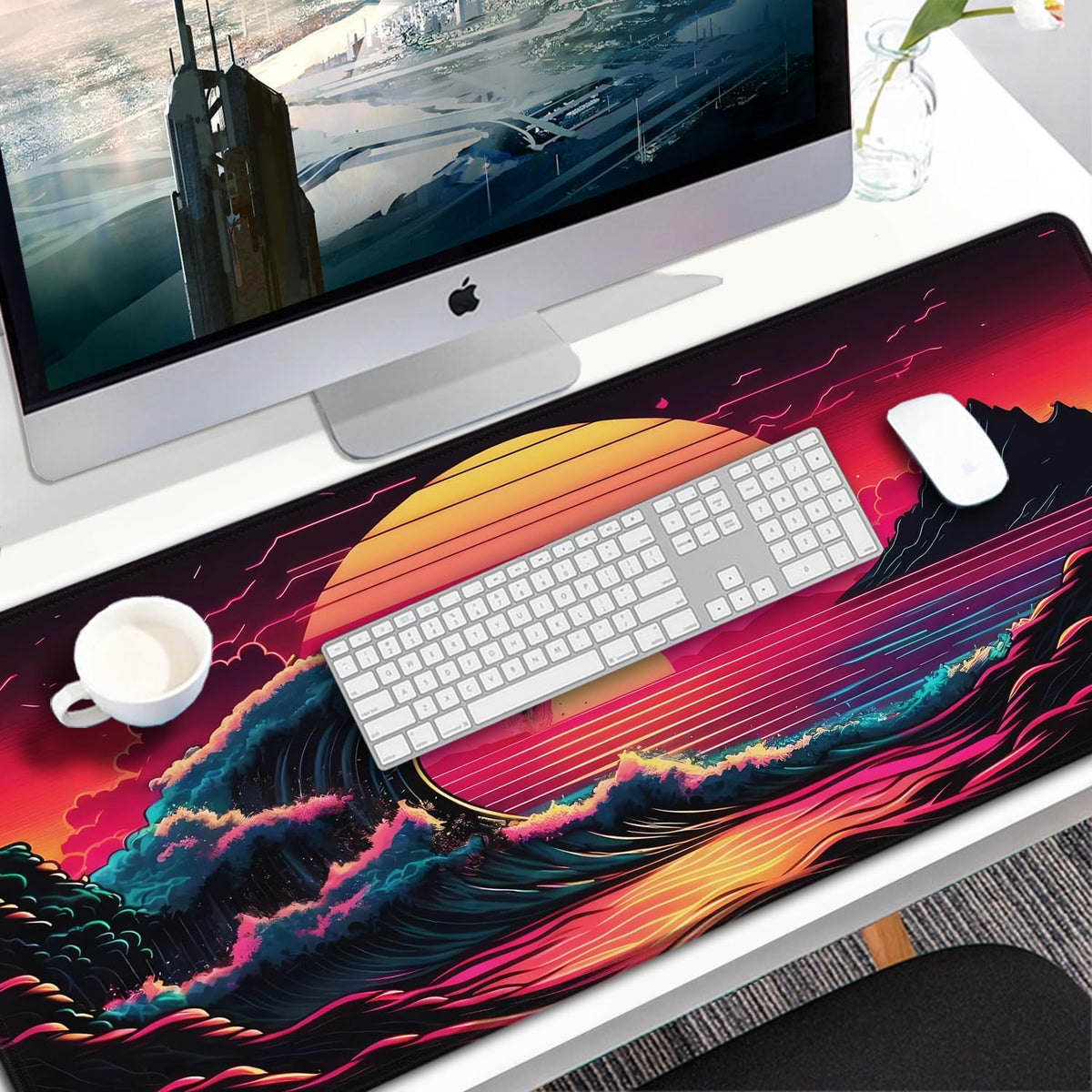 Large Gaming Mouse Pad, 31.5x15.7 inch Large Extended Computer Keyboard Mouse Mat, Water Resist Non-Slip Mousepad Rubber Base Long XXL Desk Mouse Pad for Work & Gaming, Office & Home, Black
