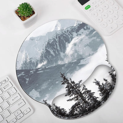 KONVINIT Ergonomic Mouse Pad with Wrist Rest, Small Mousepad with Non-Slip Rubber Base and Smooth Surface, Beach Mouse Pads for Desk, Office Desk Accessories
