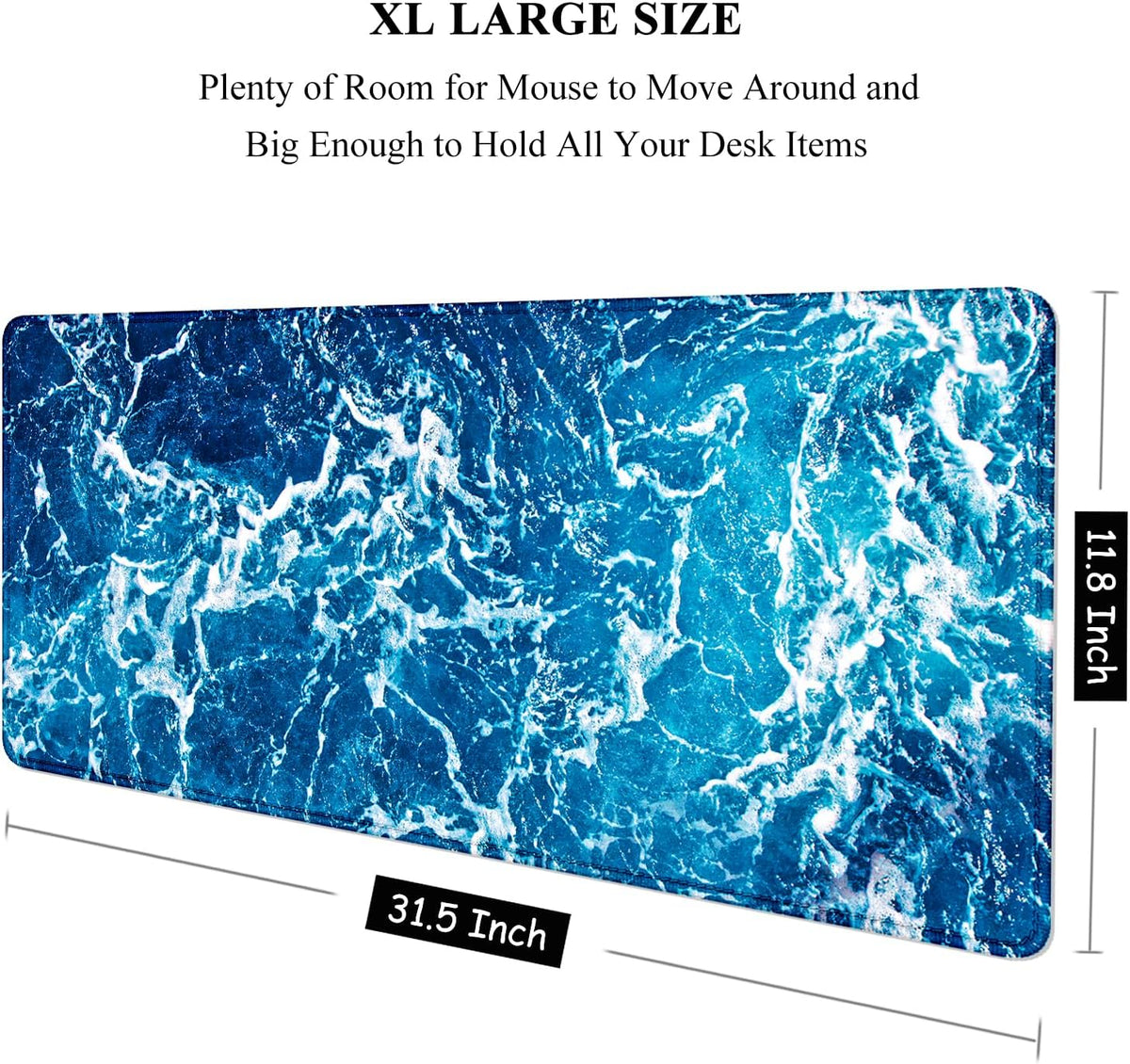 Auhoahsil Desk Mat, Ultra Large Mouse Pad, XXL Gaming Mousepad, Green Tropical Leaves Deskpad, Big Extended Full Size Mouse Pad, Desktop Desk Matt for Keyboard, Laptop & Computer, 35.5 x 15.7 in - Colors B