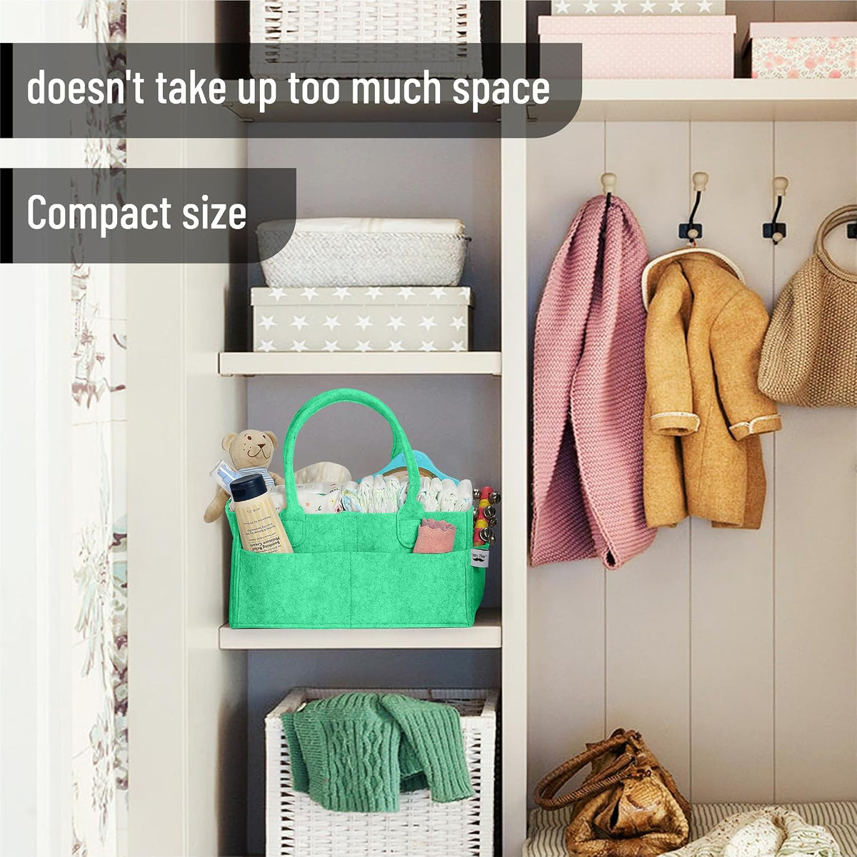 Baby Diaper Caddy Organizer, Gray, Medium
