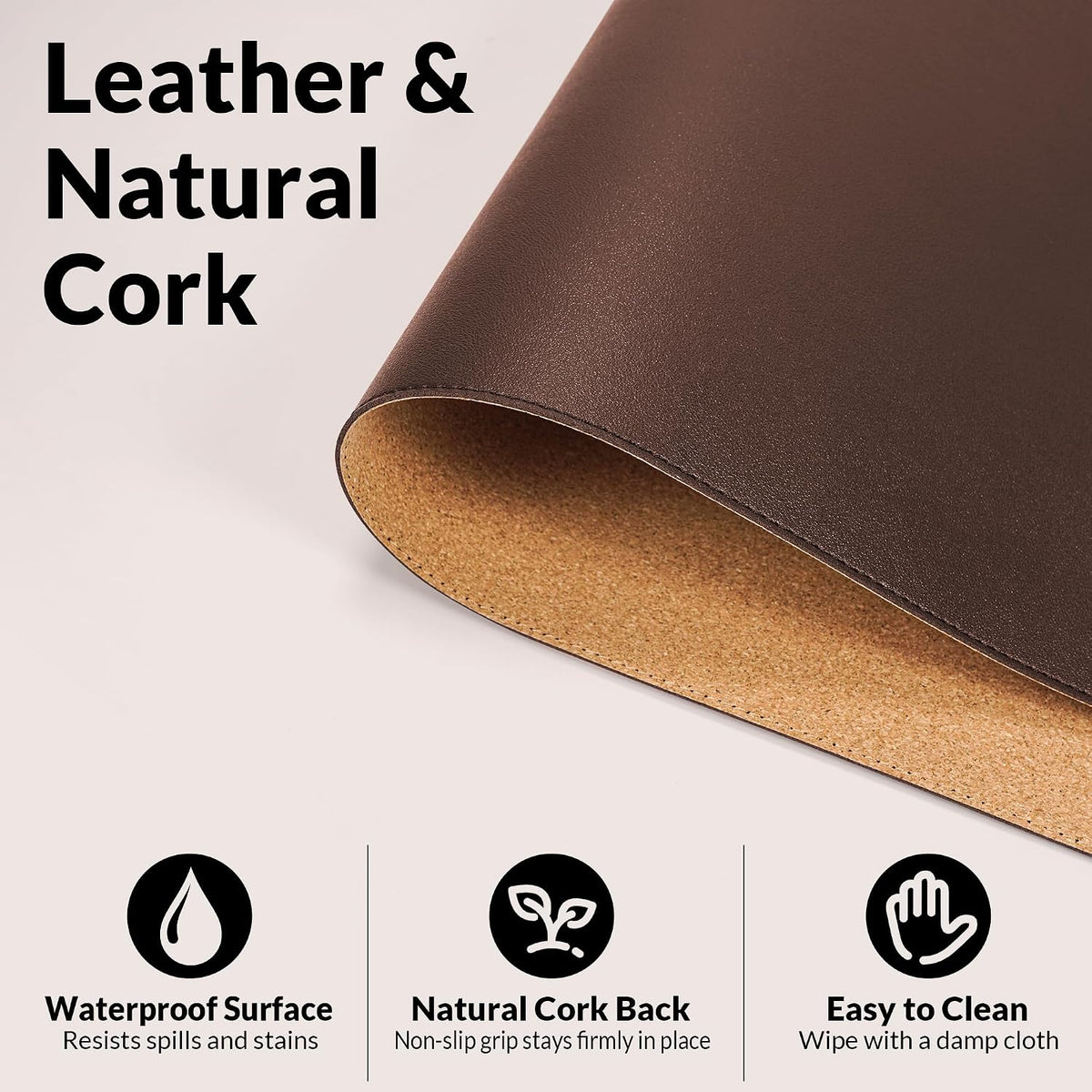 Large Desk Mat, 47" x 17", Black