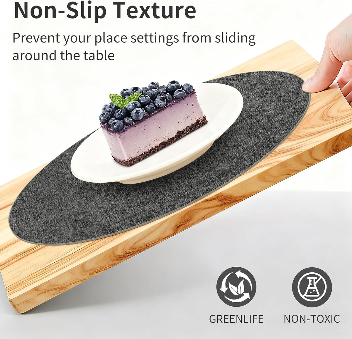 Maxpearl Faux Leather Placemats Set of 6 - Waterproof - Wipe Clean - Heat Resistant - Anti Slip Dining Table Place Mats, Suitable for Indoor & Outdoor Use, 17’’×12’’, Beige