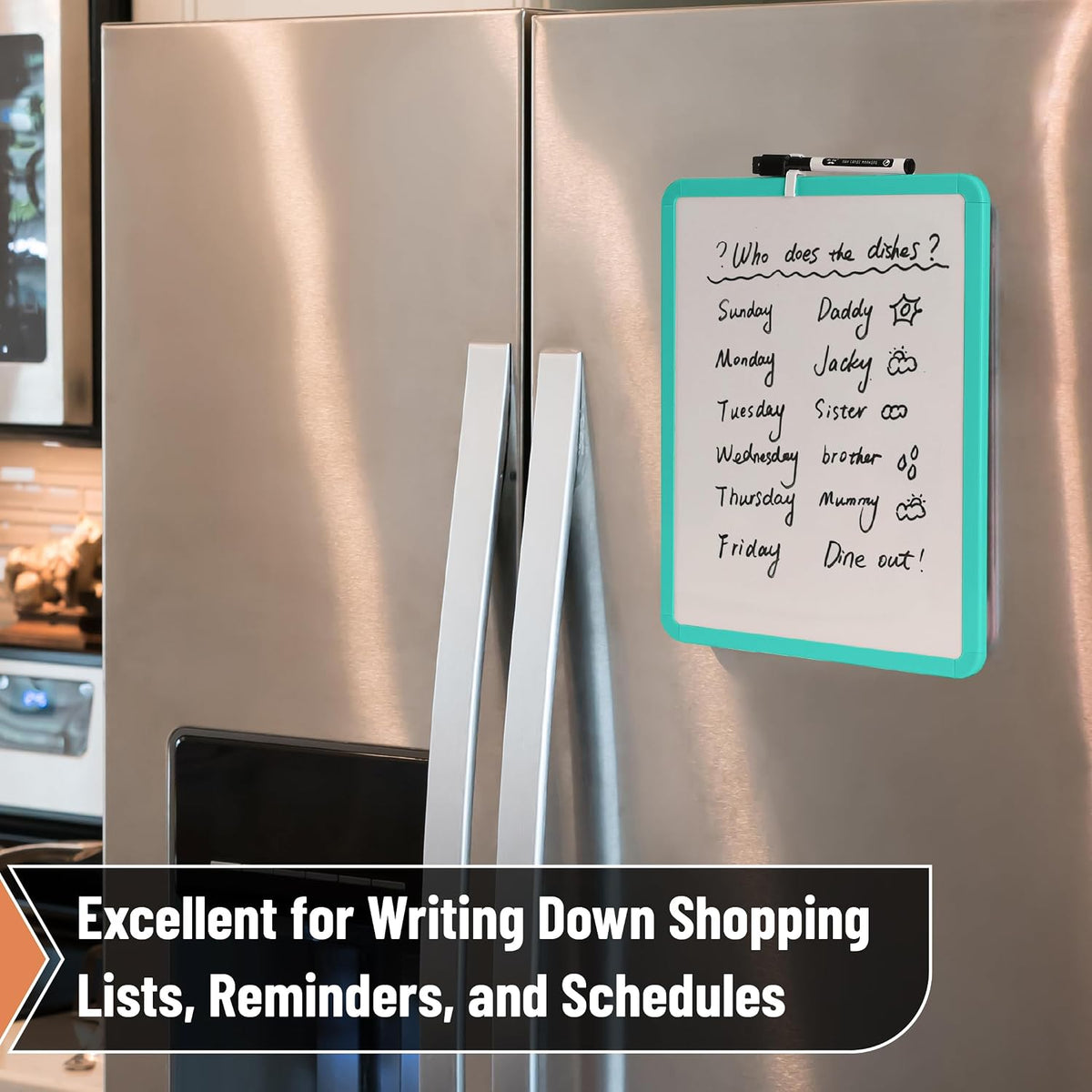 Dry Erase Board, 14” x 11”, White Frame