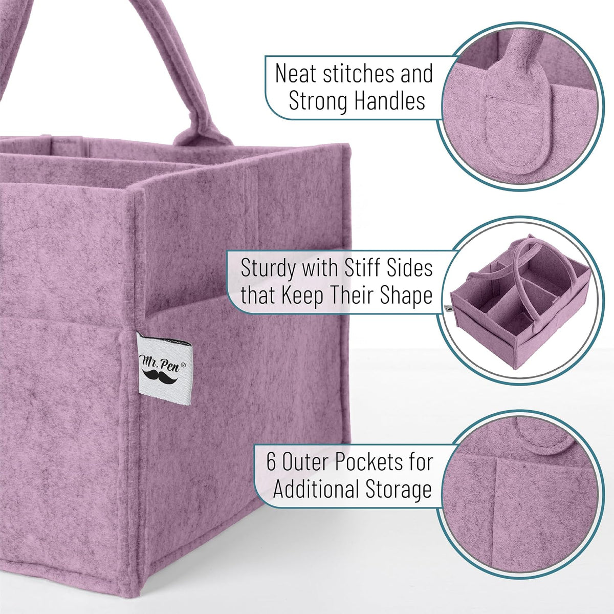 Baby Diaper Caddy Organizer, Gray, Medium