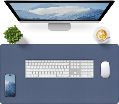 Bloss Leather Desk Pad and Keyboard Wrist Rest, Large Mouse Pad + Keyboard Pad+Mouse Wrist Support, Non-Slip Desk Mat Protector for Office, Home(31.5×15.7 Inches,Beige) - Colors B