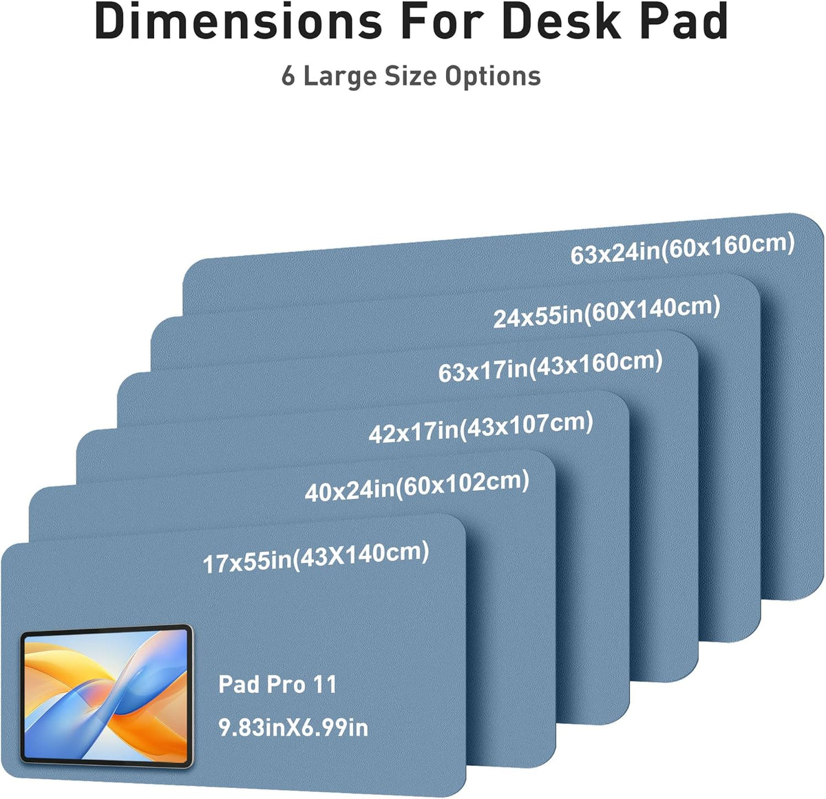 Aothia Leather Office Desk Pad Protector, Non-Slip PU Leather Desk Blotter, Waterproof Laptop Writing Mouse Pad for Office and Home, Black, 31.5" x 15.7" - Colors B