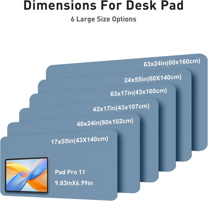 Aothia Leather Office Desk Pad Protector, Non-Slip PU Leather Desk Blotter, Waterproof Laptop Writing Mouse Pad for Office and Home, Black, 31.5" x 15.7" - Colors B