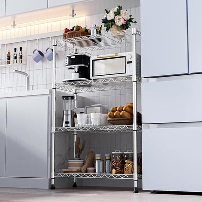 M MZG 450 lbs Steel Storage Shelving 3-Tier Utility Shelving Unit Steel Organizer Wire Rack for Home,Kitchen,Office (11.8" D x 17.7" W x 26.3" H) - Colors A