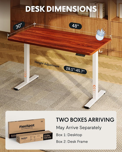 EN1 48"x24" One-Piece Standing Desk, White