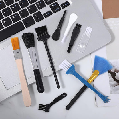 Bewudy 10 PCS Mini Keyboard Cleaning Brushes Kit, Anti-Static Electronic Dust Cleaning Brushes with PP Bristles, for Computer Keyboard, Motherboard, Camera, Small Space