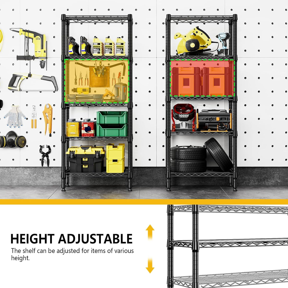 M MZG 450 lbs Steel Storage Shelving 3-Tier Utility Shelving Unit Steel Organizer Wire Rack for Home,Kitchen,Office (11.8" D x 17.7" W x 26.3" H) - Colors B