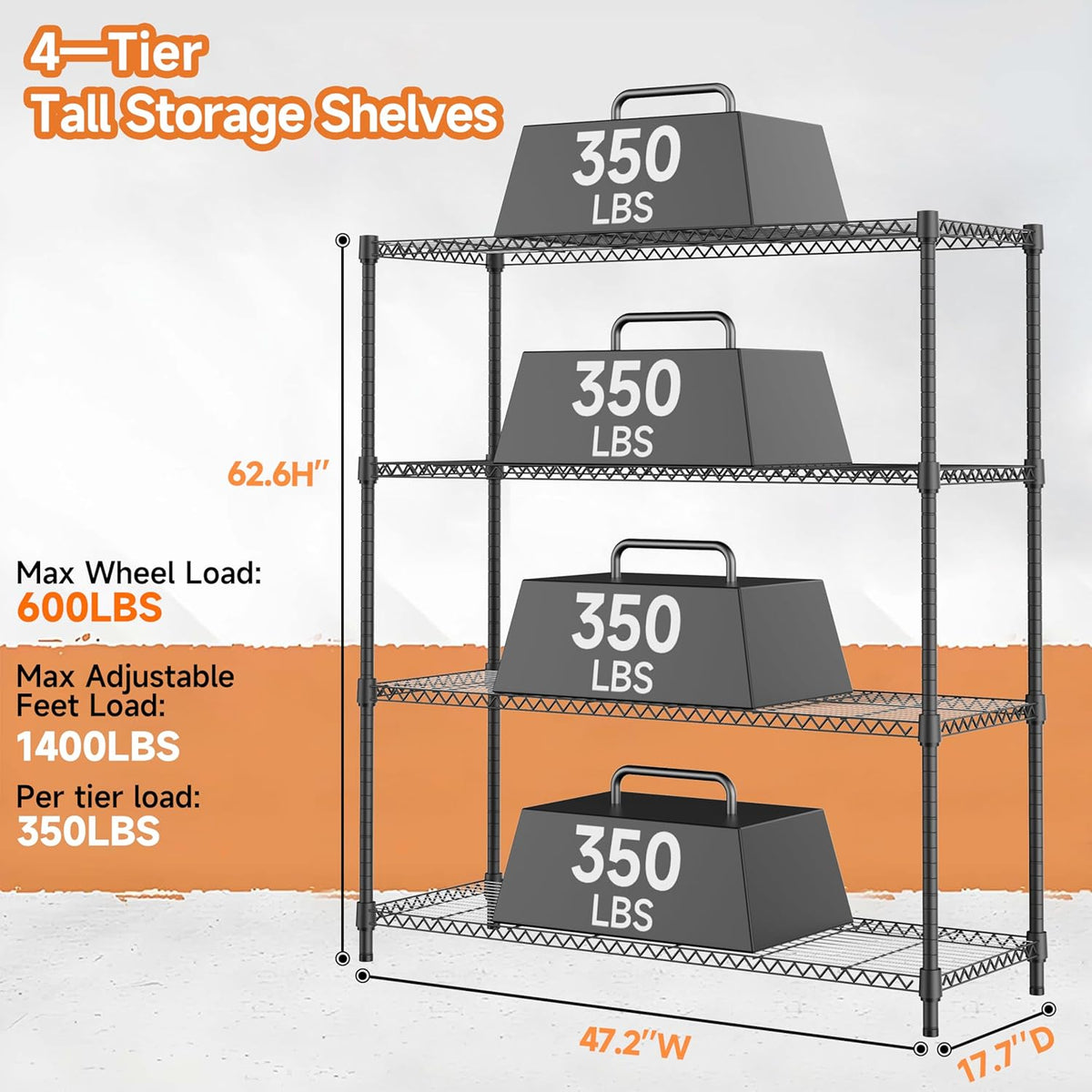 M MZG 450 lbs Steel Storage Shelving 3-Tier Utility Shelving Unit Steel Organizer Wire Rack for Home,Kitchen,Office (11.8" D x 17.7" W x 26.3" H) - Colors A