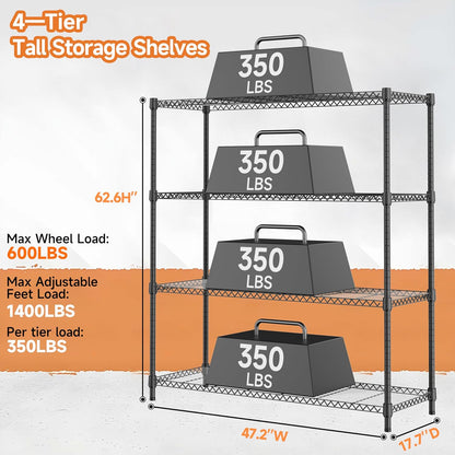 M MZG 450 lbs Steel Storage Shelving 3-Tier Utility Shelving Unit Steel Organizer Wire Rack for Home,Kitchen,Office (11.8" D x 17.7" W x 26.3" H) - Colors A