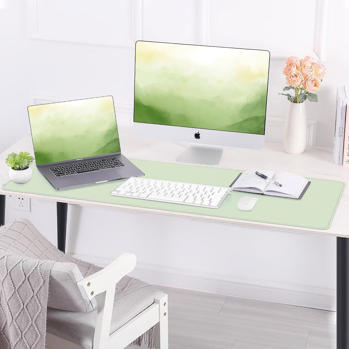 Large Desk Mat, 47" x 17", Black