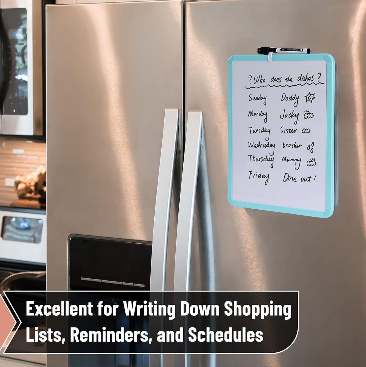 Dry Erase Board, 14” x 11”, White Frame