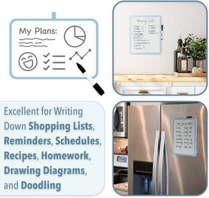 Dry Erase Board, 14” x 11”, White Frame